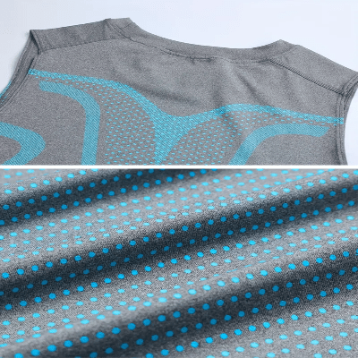 Haut de Compression - GymSleevelessShirt™ - Gris Néon - MonEspritSport.com