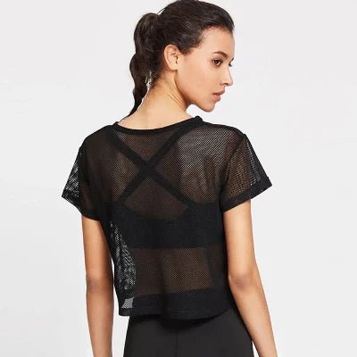 Haut de sport femme - WomenYogaShirt™ - Noir - MonEspritSport.com