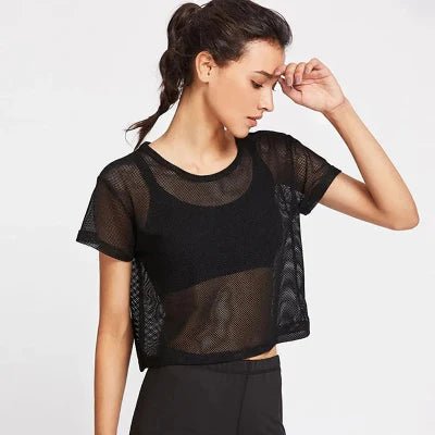 Haut de sport femme - WomenYogaShirt™ - Noir - MonEspritSport.com