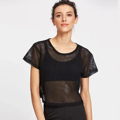 Haut de sport femme - WomenYogaShirt™ - Noir - MonEspritSport.com