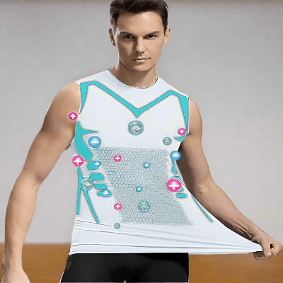 Haut de Compression - GymSleevelessShirt™ - Blanc Néon - MonEspritSport.com