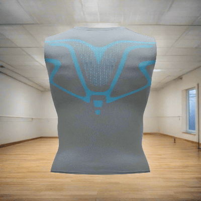 Haut de Compression - GymSleevelessShirt™ - Gris Néon - MonEspritSport.com