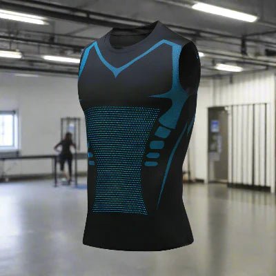 Haut de Compression - GymSleevelessShirt™ - Noir Néon - MonEspritSport.com